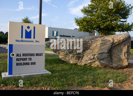 Eine Produktionsstätte für Drug-Hersteller MedImmune in vorstädtischen Maryland. Stockfoto