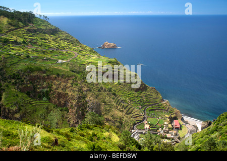 Das Tal am Ribeira da Janela auf der Insel Madeira. Stockfoto