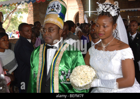 Hochzeit des Königs Mumbere Charles Wesley Bakonzo, Königin Agnes, Kasese, Ruwenzori-Gebirge, West-Uganda, Afrika Stockfoto