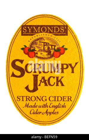 Bier-Matte Symonds Scrumpy Jack starken Apfelwein gemacht mit englischen Mostäpfel Stockfoto