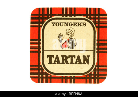 Youngers Tartan Bierdeckel Stockfoto