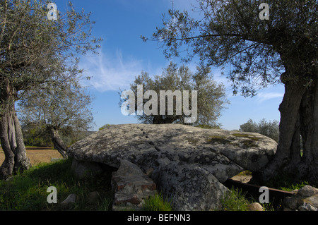 Anta Olival Da Pega (Dolmen), in der Nähe von Monsaraz. Alentejo. Portugal Stockfoto