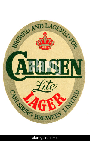 gebraut und lagered für Carlsberg-Brauerei begrenzt Carlsen lite lager Stockfoto