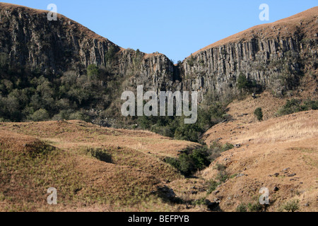 Basaltsäulen In den Drakensbergen, Südafrika Stockfoto