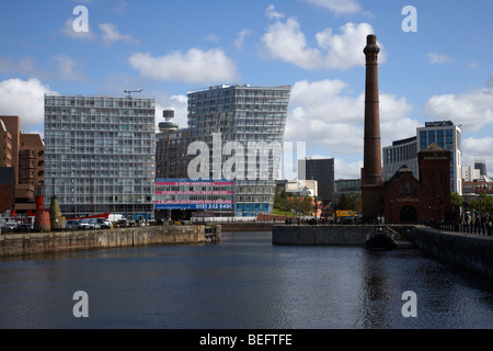 St Georges Hall und das Pumphouse Pub Skyline im Albert dock, Liverpool Merseyside England uk Stockfoto