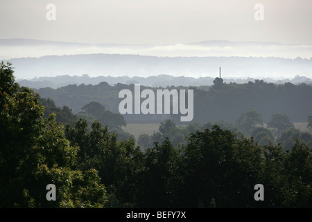 Nachlass von Tatton Park, England. Einer erhöhten morgendlichen Blick auf Tatton Park Garten. Stockfoto