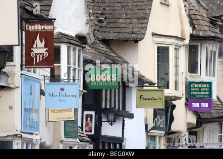 Ladenschilder In Stamford, Lincolnshire Stockfoto