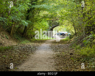 Blick entlang des Tissington Trail in Richtung Parkplatz in Tissington Dorf, Derbyshire England UK Stockfoto