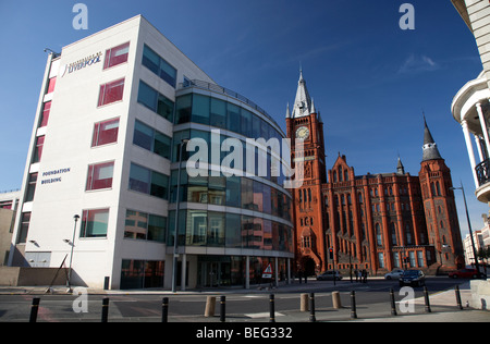 Universität Liverpool Foundation Gebäude und alte redbrick Victoria building Liverpool Merseyside England Großbritannien Stockfoto