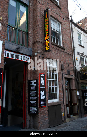 Lennons Bar in der Mathew Street in Liverpool Stadtzentrum Geburtsort der Beatles Merseyside England uk Stockfoto