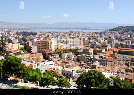 Blick über Cagliari, Sardinien, von Bastione di San Remy Stockfoto