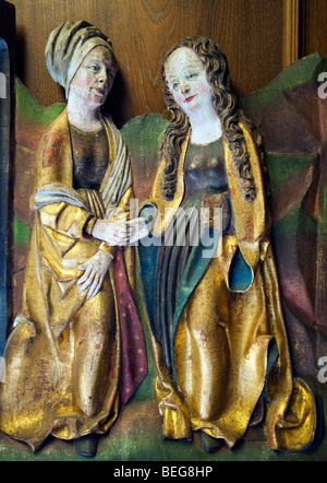 Mittelalterlichen religiösen geschnitzten hölzernen Artefakt im Markisches Museum in Berlin-Mitteldeutschland Stockfoto