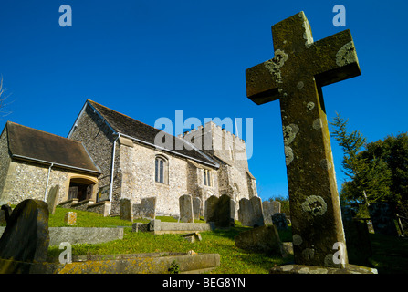 St.-Nikolaus-Kirche in Bramber Castle in West Sussex UK. Der einzige Teil des Schlosses noch gebräuchlich. Stockfoto