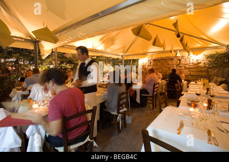 Andreini Restaurant, Alghero, Sardinien, Italien. Auf der wichtigsten Restaurants in Sardinien. Stockfoto