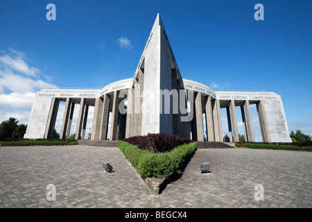 Le Mardasson Memorial. Fünf fünfzackigen Stern zum Gedenken an die amerikanische Bataillone, die in der Ardennenoffensive kämpfte. Stockfoto