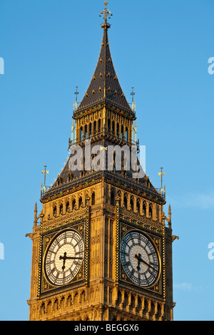Big Ben Uhrturm, Houses of Parliament, London, England UK Stockfoto