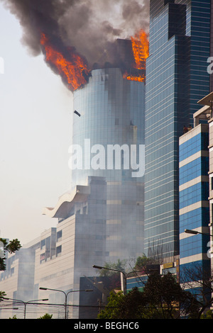 Bashundhara Stadt Shopping Komplex Gebäude in Brand in Dhaka Bangladesch Stockfoto