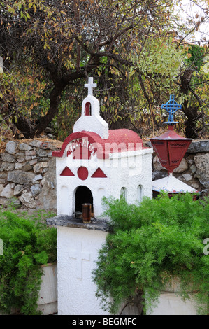 Am Straßenrand griechische orthodoxe Heiligtum Eretria Evia Griechenland Stockfoto