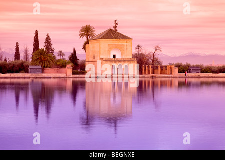 Menara Garden Pavilion, Menara Gardens, Marrakesch, Marokko Stockfoto