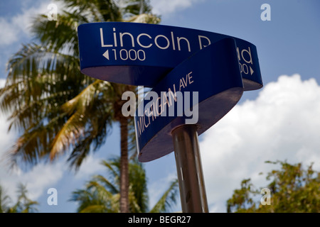 Lincoln Road Mall Straßenschild Stockfoto