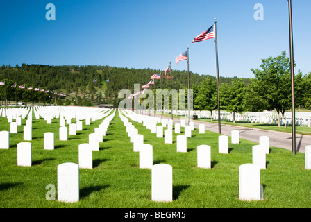 Blick in die Black Hills National Cemetery in der Nähe von Sturgis, South Dakota. Stockfoto