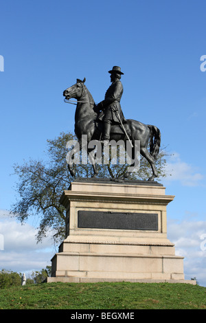 Denkmal für Generalmajor Winfield Hancock, Kommandeur der 2. Corp der Union Army of the Potomac Gettysburg Stockfoto