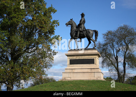 Denkmal für Generalmajor Winfield Hancock, Kommandant von der Unionsarmee 2. Corp. Cemetery Ridge Gettysburg Stockfoto