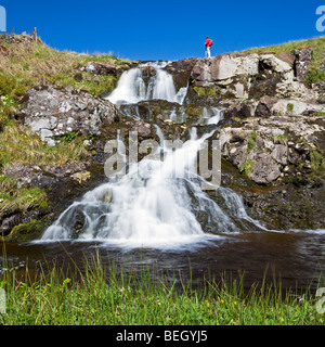 Wasserfall auf dem Loch Humphrey brennen, Kilpatrick Hills Stockfoto