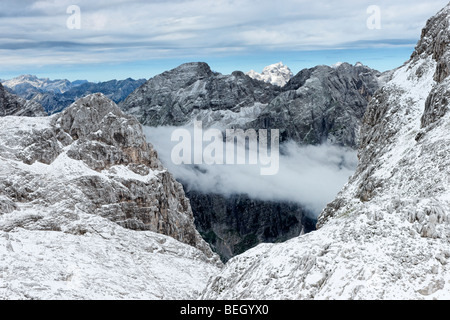 Blick über das Vrata Tal in den Julischen Alpen, Slowenien Stockfoto