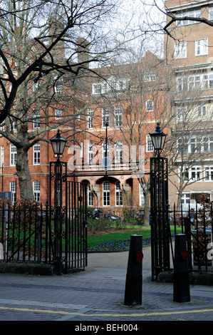 Eingang nach Queen Square Bloomsbury London England UK Stockfoto