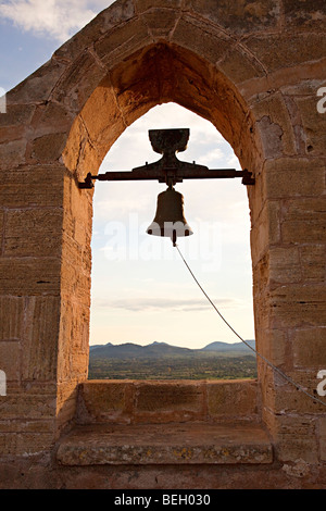 Kirche, Glocke des Castell Capdepera-Mallorca-Spanien Stockfoto