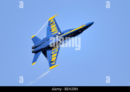 US Navy Blue Angels Kunstflugteam, F-18 Hornets Flugvorführung. Stockfoto