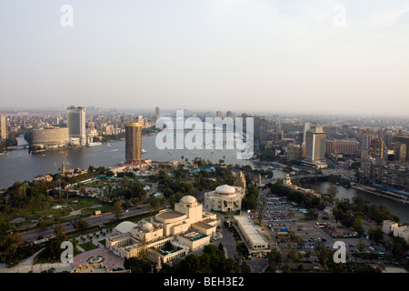 Aussicht vom Turm der Cario in Kairo und Nil, Kairo, Ägypten Stockfoto