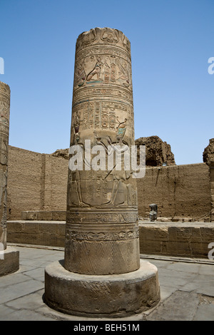 Spalte in Kom Ombo Tempel, Kom Ombo, Ägypten Stockfoto