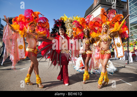 Paraiso Schule des Samba in Hackney, Karneval und Parade in London. Stockfoto