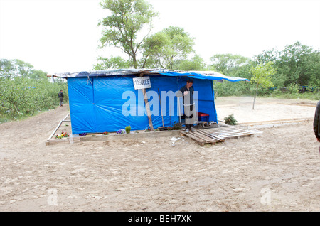 Calais, eine Moschee in der illegalen Hausbesetzer Camp bekannt als der Dschungel Stockfoto