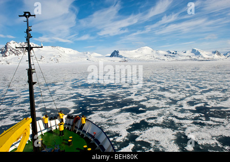 Spitzbergen, Svalbard, Arktis-Kreuzfahrt auf der Akademik Shokalskiy Stockfoto