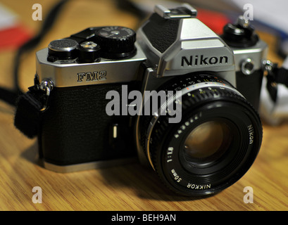 Eine slr-Kamera von Nikon fm2 Stockfoto