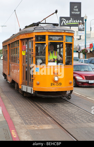 Eine Straßenbahn in San Francisco, USA Stockfoto