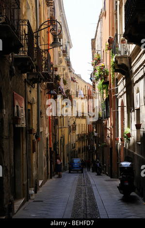 Cagliari-Sardinien Italien Stadt Zentrum Gasse Stockfoto