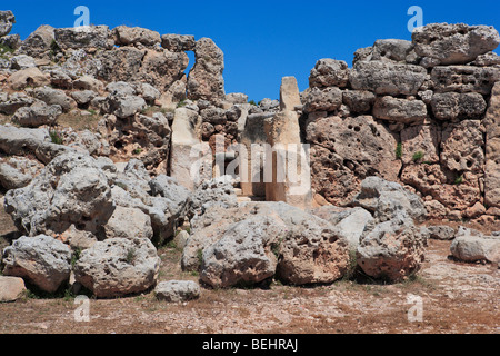 Prähistorische Ggantija Tempel, Xaghra, Gozo Stockfoto