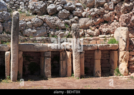 Prähistorische Ggantija Tempel, Xaghra, Gozo Stockfoto