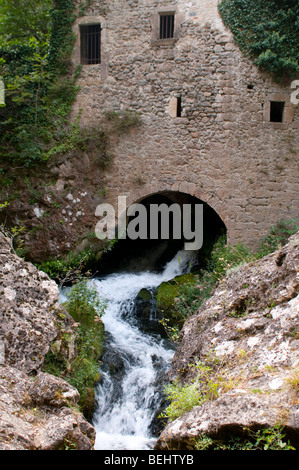 Mühle am Surce De La Foux, Cirque de Navacelles, France Stockfoto