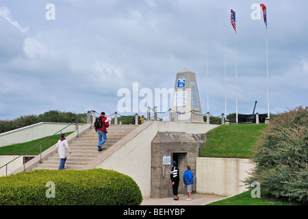 Das 1. Engineer Special Brigade Monument im WW2 Utah Beach Landing Museum, Sainte-Marie-du-Mont, Normandie, Frankreich Stockfoto