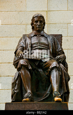 John Harvard Statue Harvard University Boston, Massachusetts Stockfoto