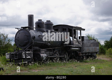 Historische alte Dampflokomotive in Quincy Mine Michigan in den USA alte Vintage-Tapeten Tapeten Tapeten niemand Hi-res Stockfoto