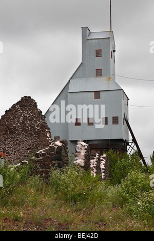 Shaft House in der Quincy Copper Mine in Hancock Michigan in den USA Stockfoto