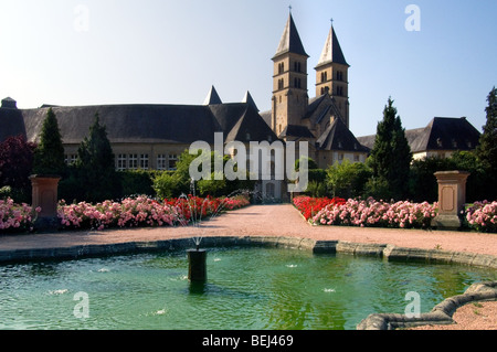 Die Abtei Echternach, Benediktiner-Kloster und die Basilika von St. Willibrord in Echternach, Großherzogtum Luxemburg Stockfoto