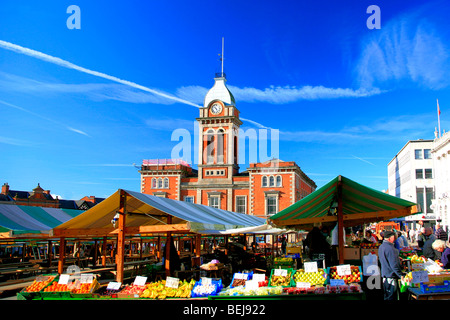 Markt Halle Marktstadt Square Chesterfield Derbyshire England UK Stockfoto