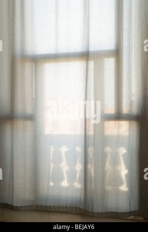 Fensterbeleuchtung. Museumsfenster, sanftes, gedämpftes Licht. Abstraktes Rastermuster. HOMER SYKES Stockfoto